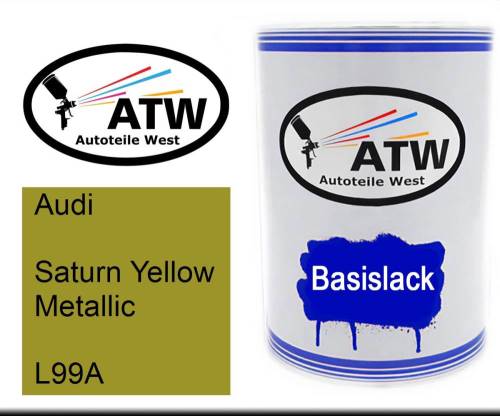 Audi, Saturn Yellow Metallic, L99A: 500ml Lackdose, von ATW Autoteile West.